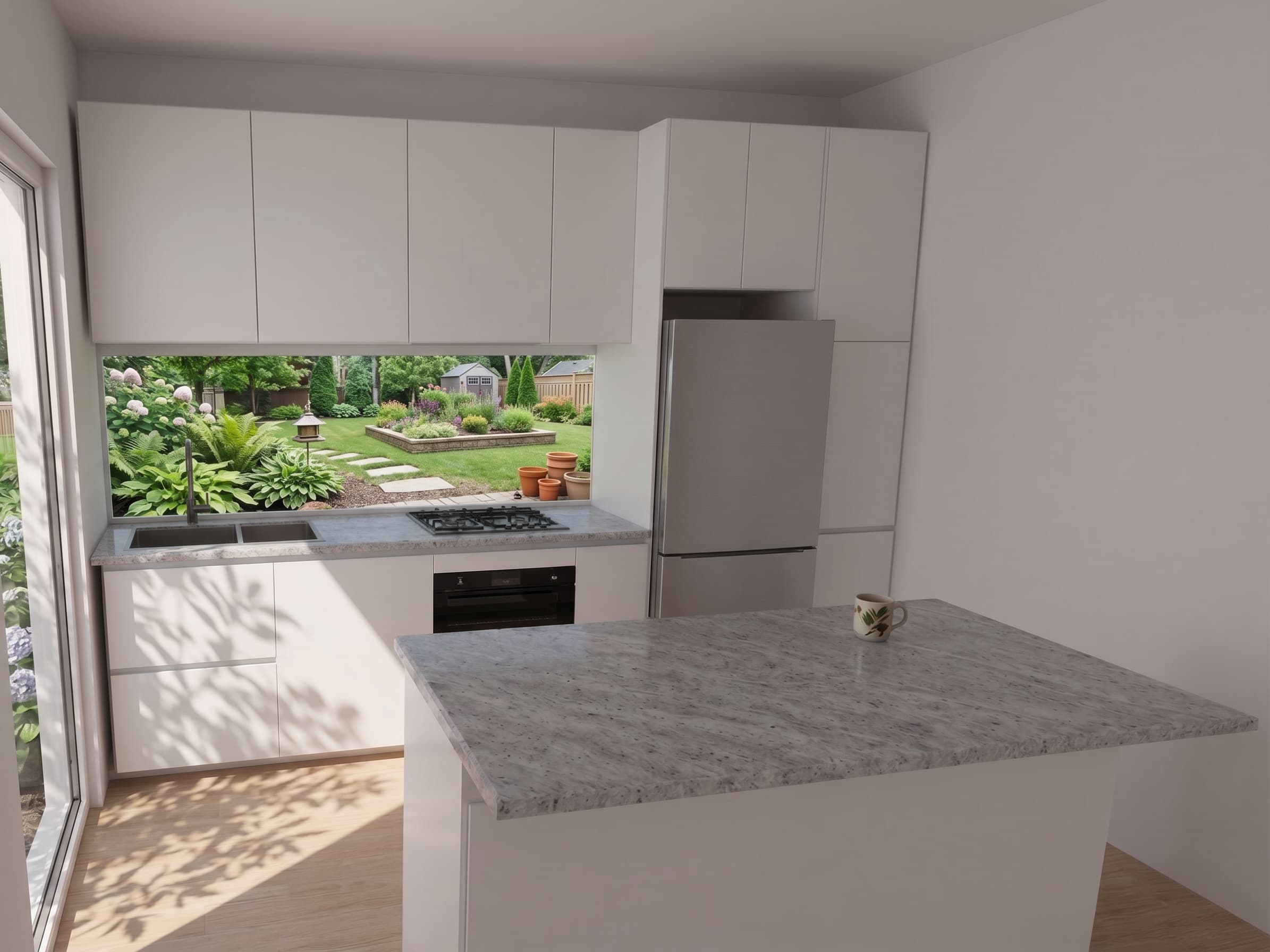 Modern Light interior theme, granny flat cabinetry and finishes